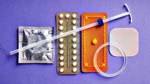 Assorted contraceptives: condoms, pills, patches, and more