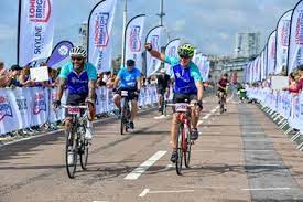 Group of Cyclists Supporting Mind Health Awareness