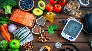 Heart-conscious nutrition displayed with a stethoscope, emphasizing blood pressure wellness.