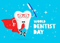Tooth with Toothbrush - Dentist Day Commemoration, Oral Health Celebration