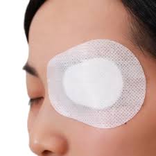 Patch applied to eye for recovery and healing