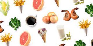 Assorted gas-forming foods: beans, broccoli, cabbage, onions, dairy products, fruits, whole grains, carbonated beverages, fatty foods