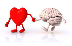 Heart and brain holding hands