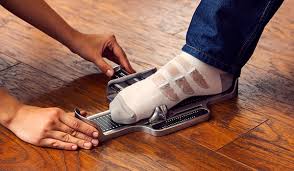 Getting feet measured by a professional