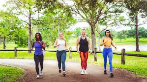 Group of women jogging outdoors