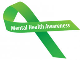 Green ribbon symbolizing mental health awareness