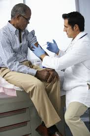 Man receiving preventive vaccination for optimal care.