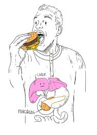 An individual relishing the flavors of a hearty burger with a satisfied expression.