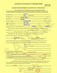 A sample maternity grant form, featuring sections for personal details, financial information, and proof of eligibility. The form is designed to apply for financial assistance during maternity leave, with spaces for the applicant's name, address, contact information, and supporting documents.