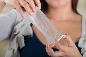 Female condom on display - an essential for protection and empowered intimacy.