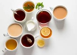 Cups of assorted types of teas, showcasing the diverse flavors within each delightful brew.