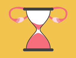 Hourglass-shaped uterus, symbolizing the natural progression of menopause as the reproductive years come to an end.