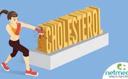 Woman Punching Down 'Cholesterol': Empowering Lifestyle Choices for Heart Health