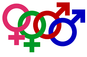 Intertwined male and female symbols representing STDs and sexual health.