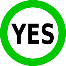 A 'Yes' in bold text encircled by a green circle, symbolizing affirmation or approval. The green circle gives a sense of clarity and positivity, making the message stand out.