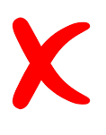 Red 'X' symbol, representing an error, cancellation, or something that is incorrect or not allowed.
