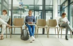 People sitting in the waiting area