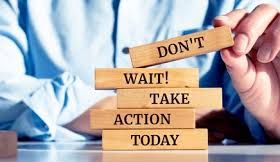 Doctor pointing to a chart with message to act now for bone health prevention